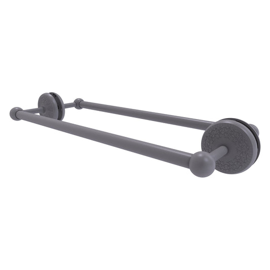 Allied Brass Monte Carlo MC-41-BB-18 21" x 7.8" Matte Gray Solid Brass Back-to-Back Shower Door Towel Bar