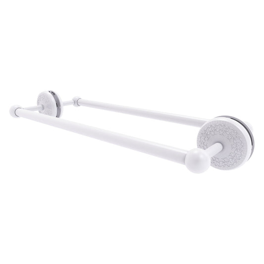 Allied Brass Monte Carlo MC-41-BB-18 21" x 7.8" Matte White Solid Brass Back-to-Back Shower Door Towel Bar