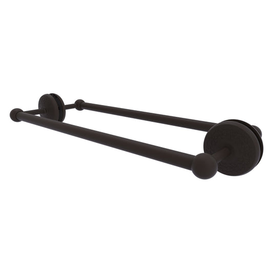Allied Brass Monte Carlo MC-41-BB-18 21" x 7.8" Oil Rubbed Bronze Solid Brass Back-to-Back Shower Door Towel Bar
