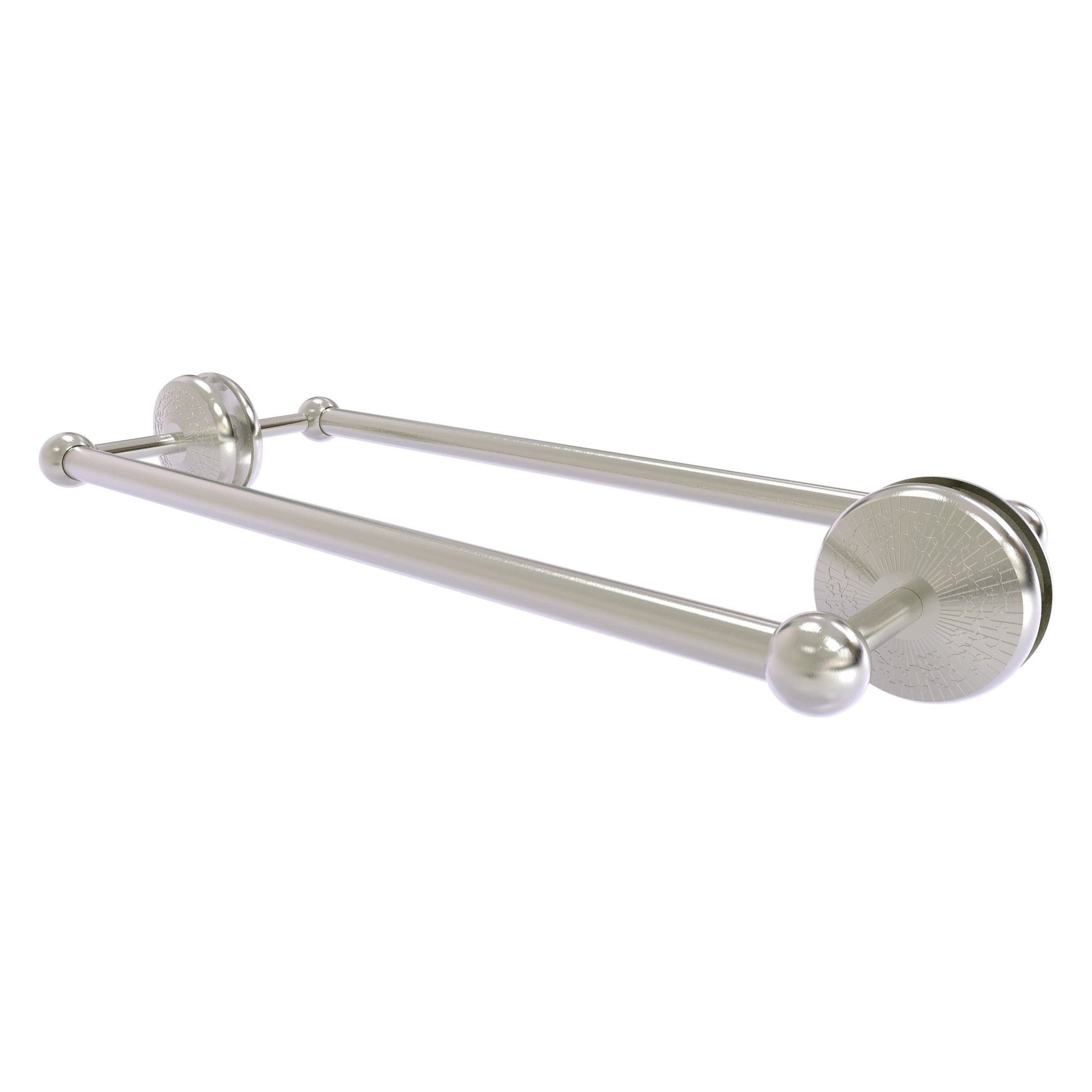 Allied Brass Monte Carlo MC-41-BB-18 21" x 7.8" Satin Nickel Solid Brass Back-to-Back Shower Door Towel Bar