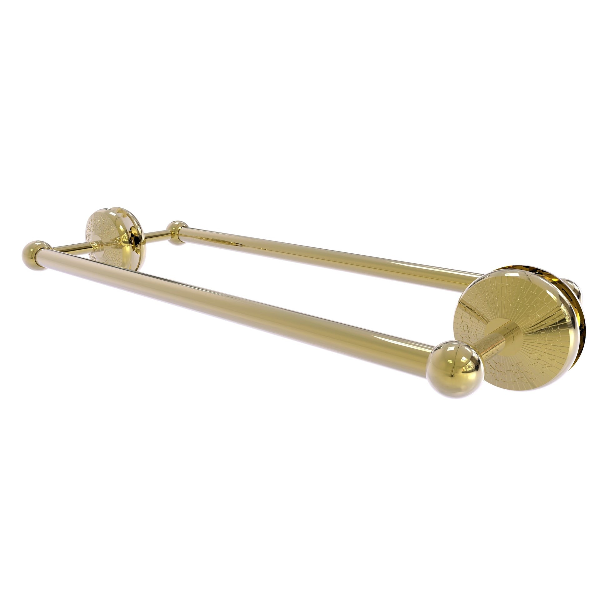 Allied Brass Monte Carlo MC-41-BB-18 21" x 7.8" Unlacquered Brass Solid Brass Back-to-Back Shower Door Towel Bar