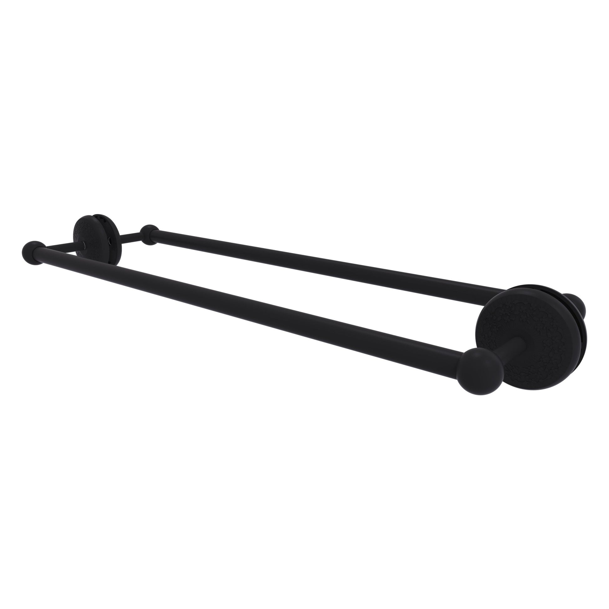 Allied Brass Monte Carlo MC-41-BB-24 27" x 7.8" Matte Black Solid Brass Back-to-Back Shower Door Towel Bar