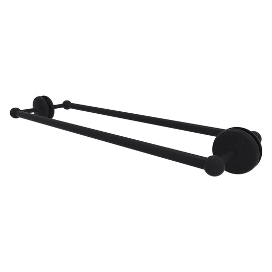 Allied Brass Monte Carlo MC-41-BB-24 27" x 7.8" Matte Black Solid Brass Back-to-Back Shower Door Towel Bar