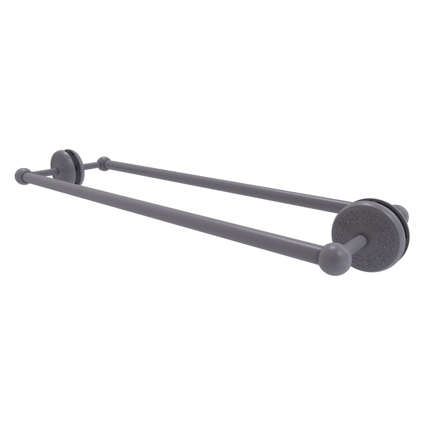 Allied Brass Monte Carlo MC-41-BB-24 27" x 7.8" Matte Gray Solid Brass Back-to-Back Shower Door Towel Bar