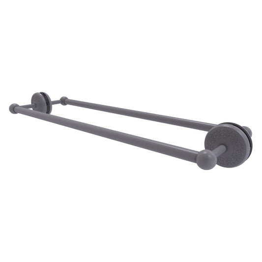 Allied Brass Monte Carlo MC-41-BB-24 27" x 7.8" Matte Gray Solid Brass Back-to-Back Shower Door Towel Bar