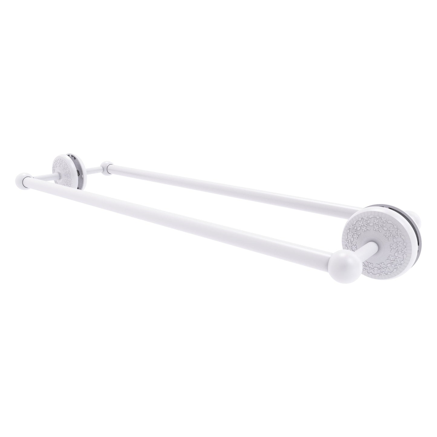 Allied Brass Monte Carlo MC-41-BB-24 27" x 7.8" Matte White Solid Brass Back-to-Back Shower Door Towel Bar