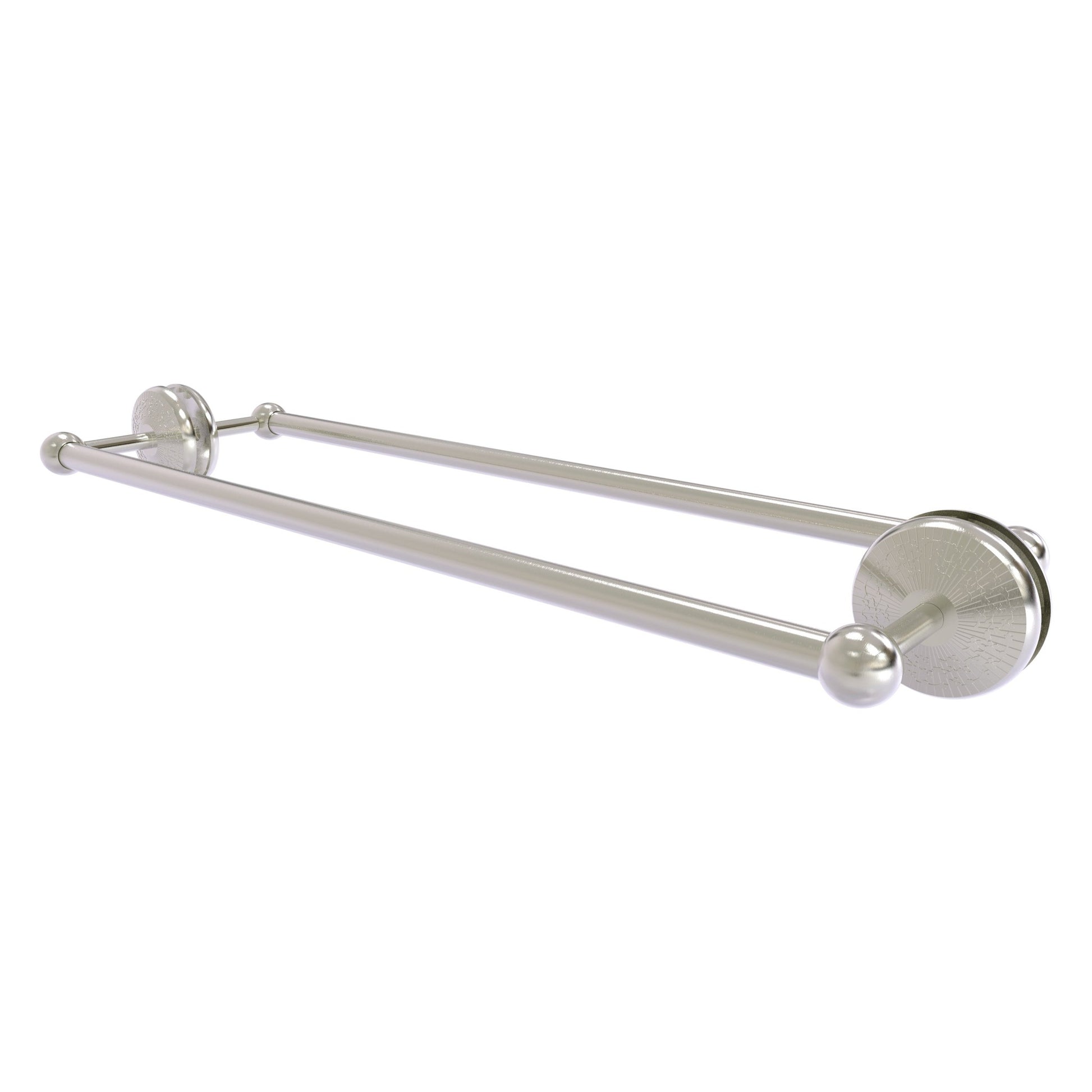 Allied Brass Monte Carlo MC-41-BB-24 27" x 7.8" Satin Nickel Solid Brass Back-to-Back Shower Door Towel Bar