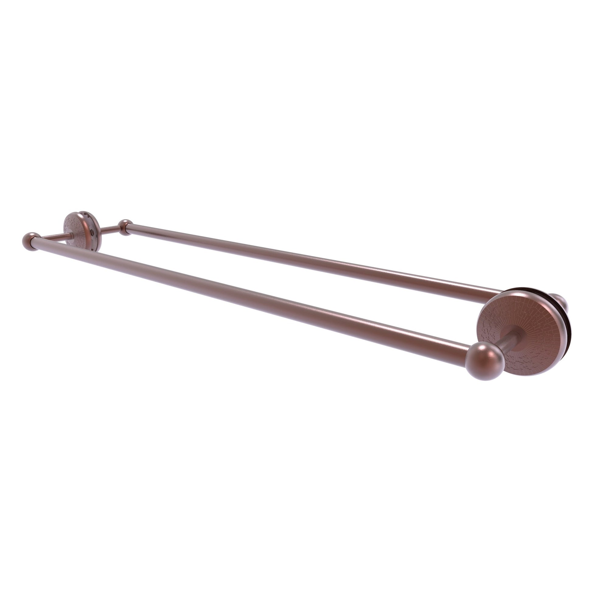 Allied Brass Monte Carlo MC-41-BB-30 33" x 7.8" Antique Copper Solid Brass Back-to-Back Shower Door Towel Bar