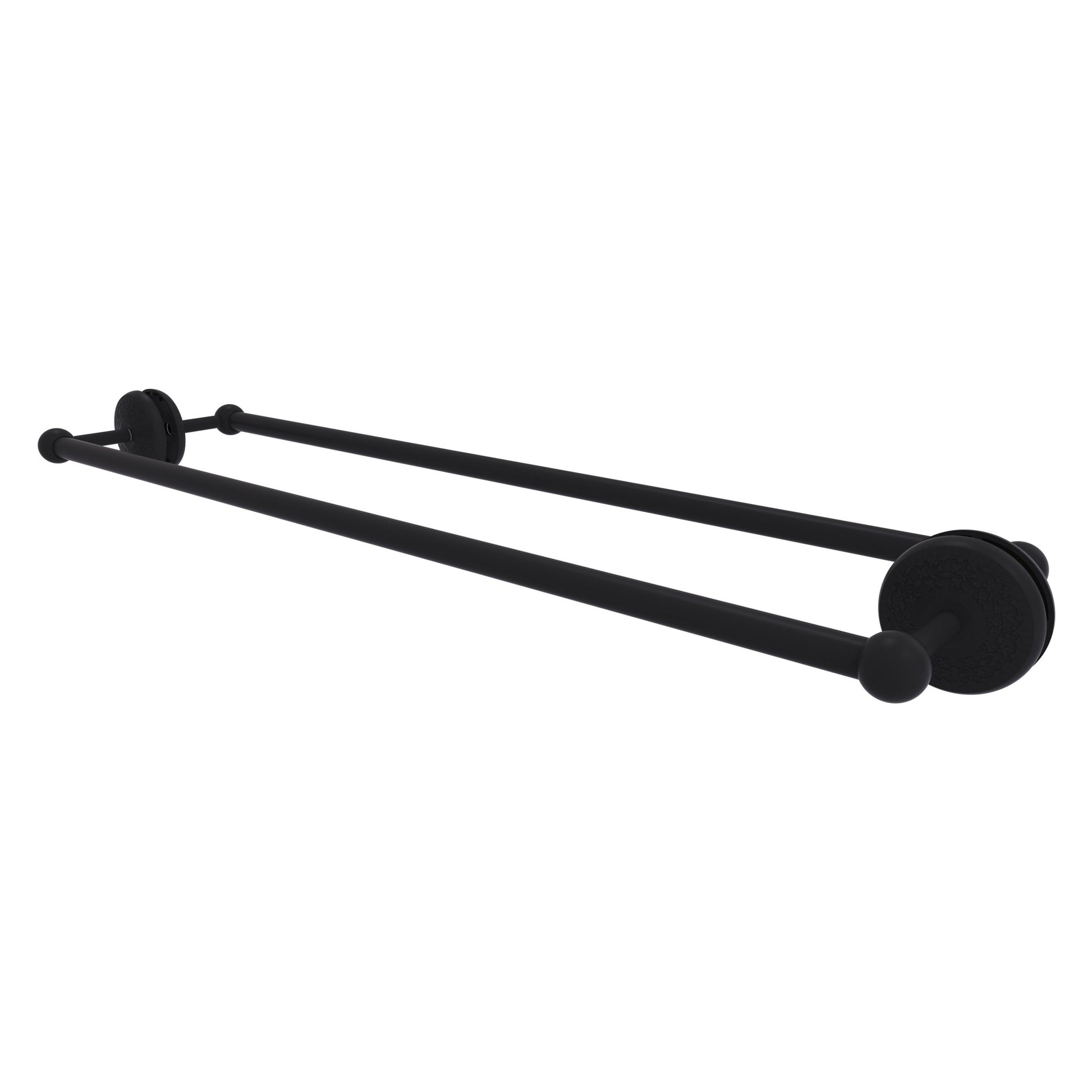 Allied Brass Monte Carlo MC-41-BB-30 33" x 7.8" Matte Black Solid Brass Back-to-Back Shower Door Towel Bar