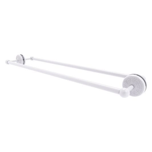 Allied Brass Monte Carlo MC-41-BB-30 33" x 7.8" Matte White Solid Brass Back-to-Back Shower Door Towel Bar
