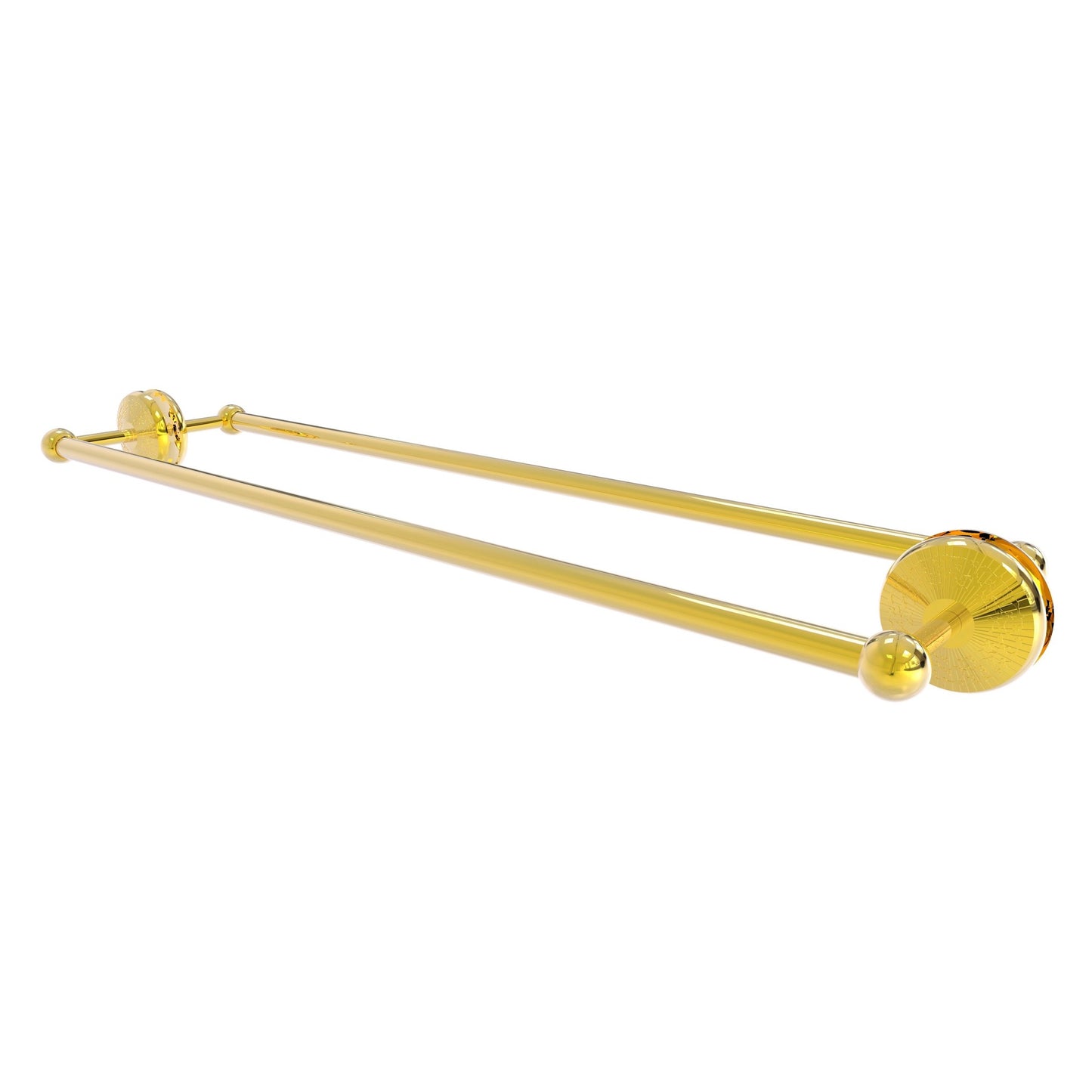 Allied Brass Monte Carlo MC-41-BB-30 33" x 7.8" Polished Brass Solid Brass Back-to-Back Shower Door Towel Bar