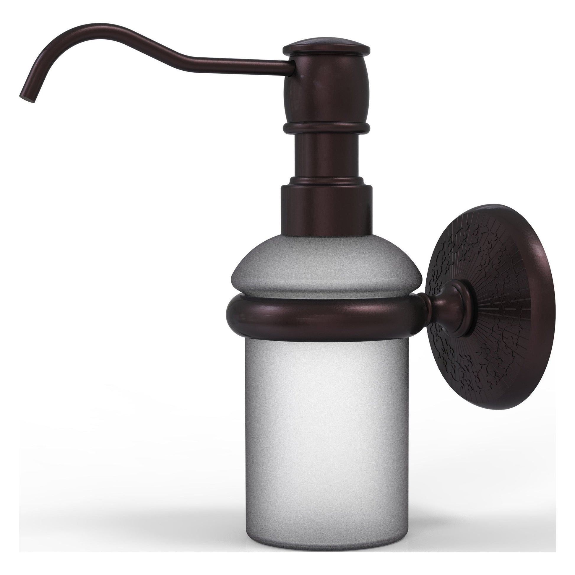 Allied Brass Monte Carlo MC-60 3" x 3" Antique Bronze Solid Brass Wall-Mounted Soap Dispenser