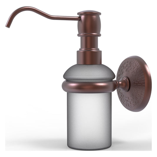 Allied Brass Monte Carlo MC-60 3" x 3" Antique Copper Solid Brass Wall-Mounted Soap Dispenser