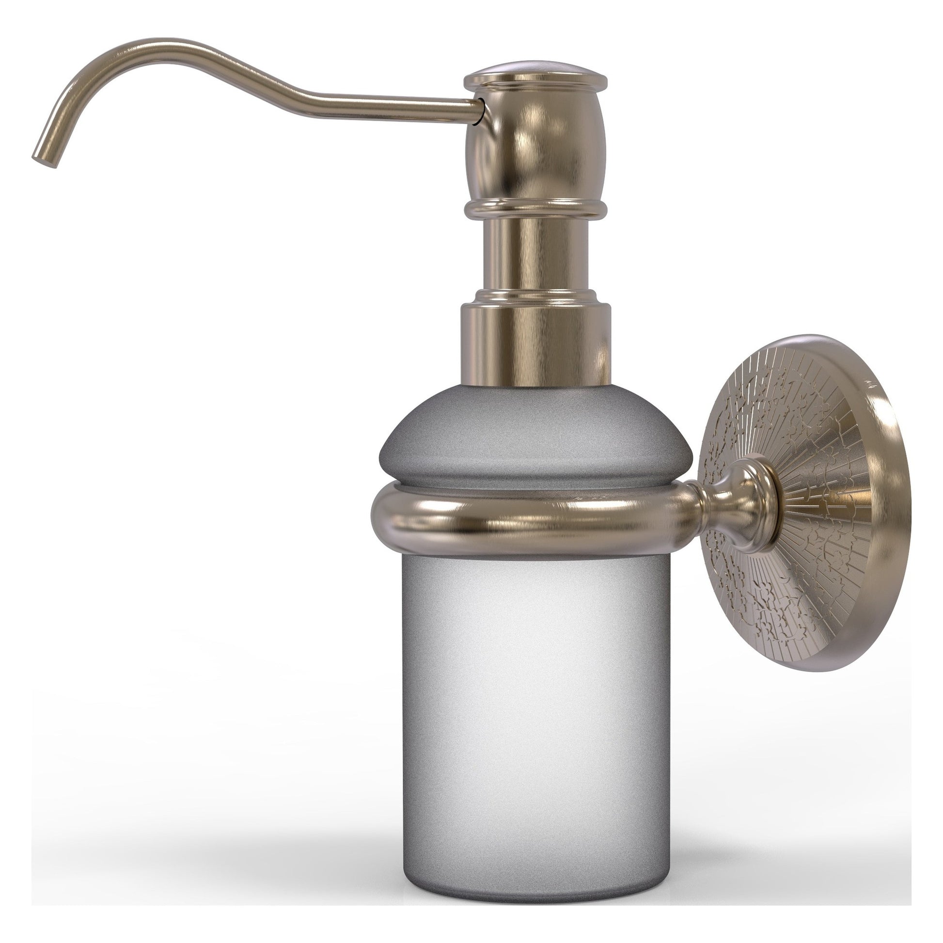 Allied Brass Monte Carlo MC-60 3" x 3" Antique Pewter Solid Brass Wall-Mounted Soap Dispenser