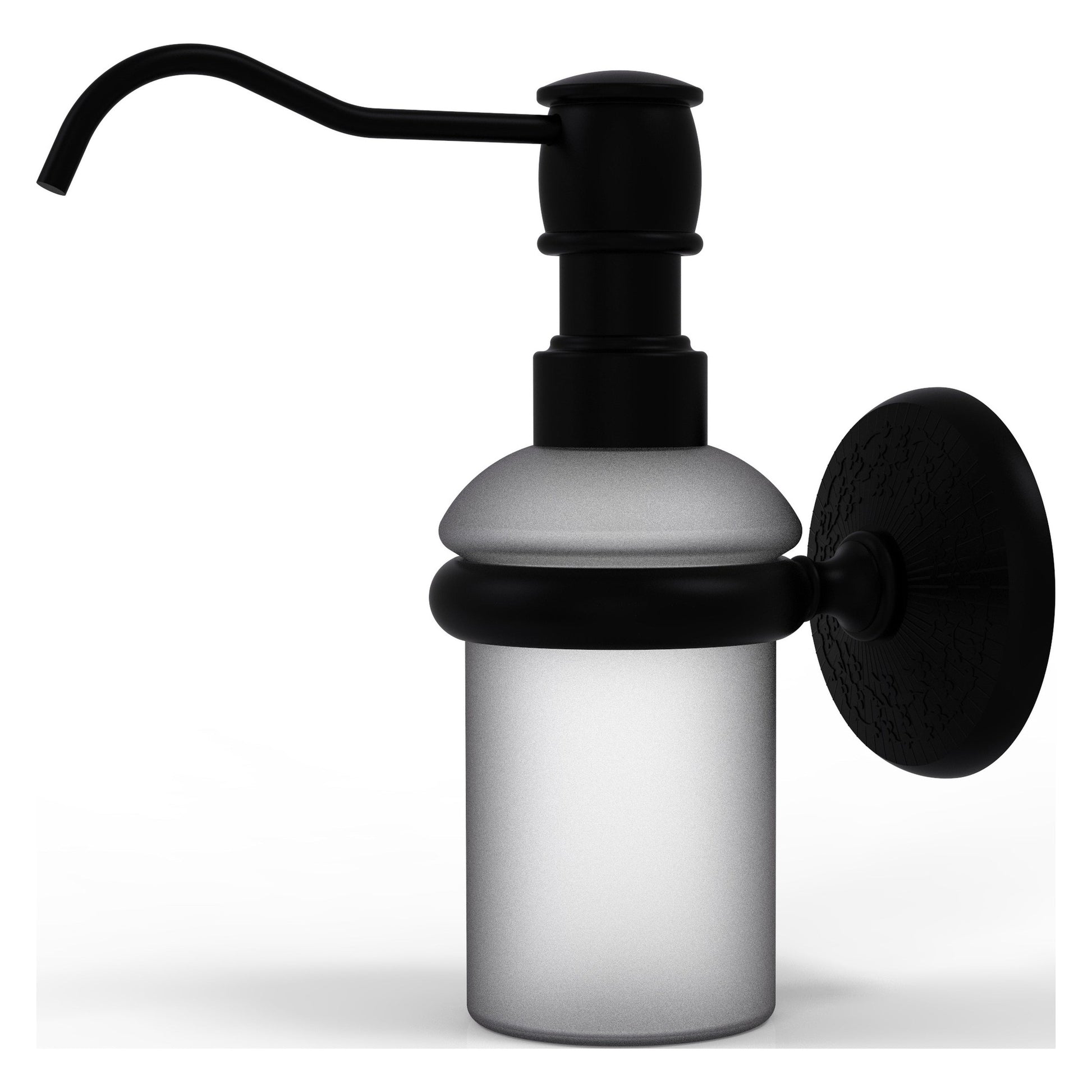Allied Brass Monte Carlo MC-60 3" x 3" Matte Black Solid Brass Wall-Mounted Soap Dispenser
