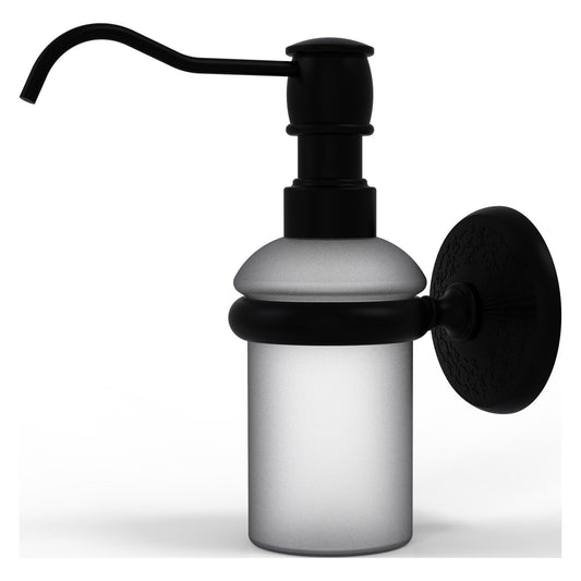 Allied Brass Monte Carlo MC-60 3" x 3" Matte Black Solid Brass Wall-Mounted Soap Dispenser