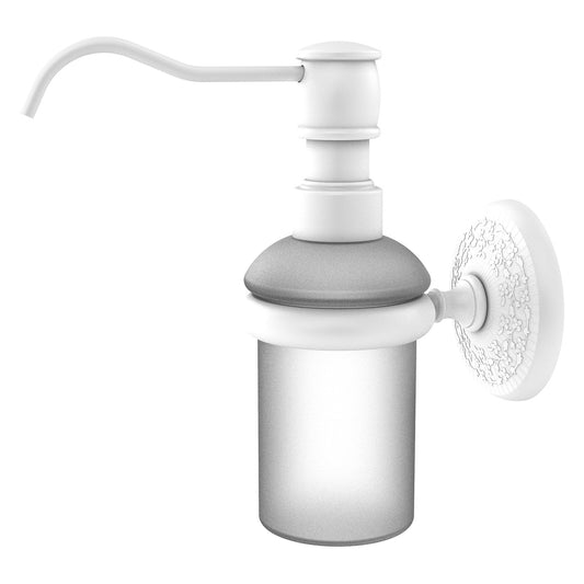 Allied Brass Monte Carlo MC-60 3" x 3" Matte White Solid Brass Wall-Mounted Soap Dispenser