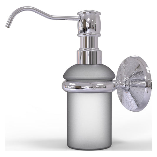 Allied Brass Monte Carlo MC-60 3" x 3" Polished Chrome Solid Brass Wall-Mounted Soap Dispenser