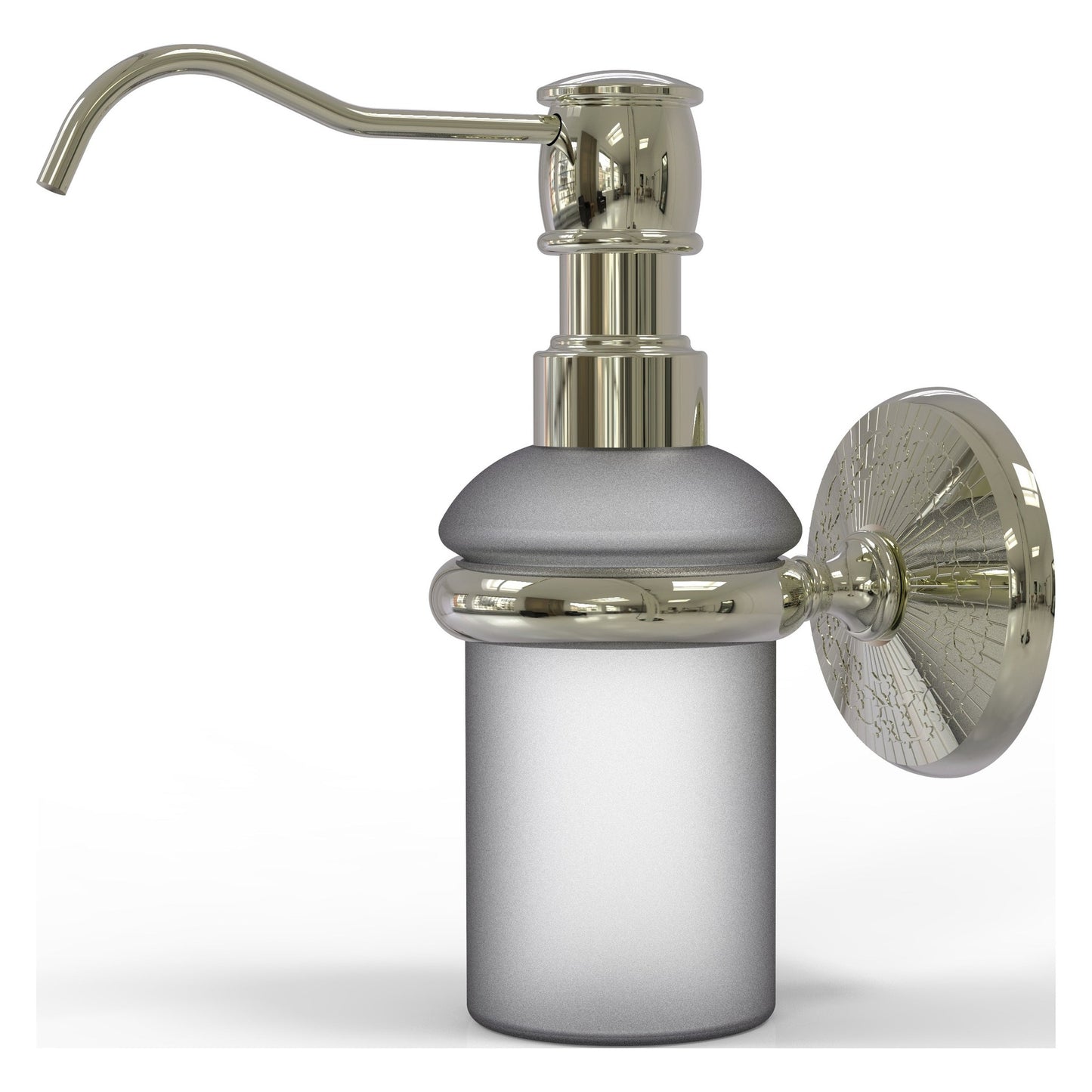 Allied Brass Monte Carlo MC-60 3" x 3" Polished Nickel Solid Brass Wall-Mounted Soap Dispenser