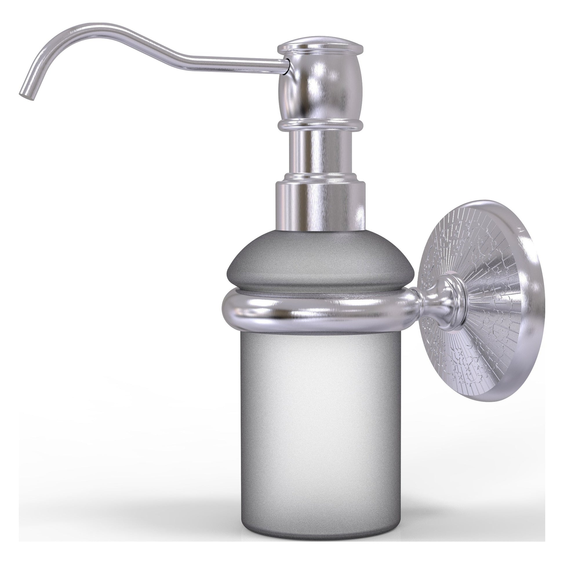 Allied Brass Monte Carlo MC-60 3" x 3" Satin Chrome Solid Brass Wall-Mounted Soap Dispenser