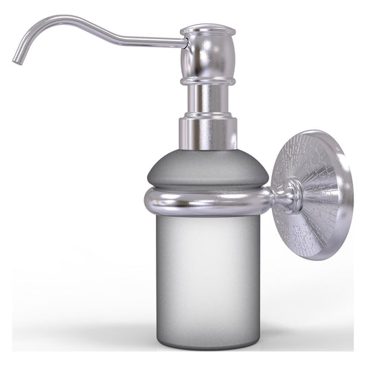Allied Brass Monte Carlo MC-60 3" x 3" Satin Chrome Solid Brass Wall-Mounted Soap Dispenser