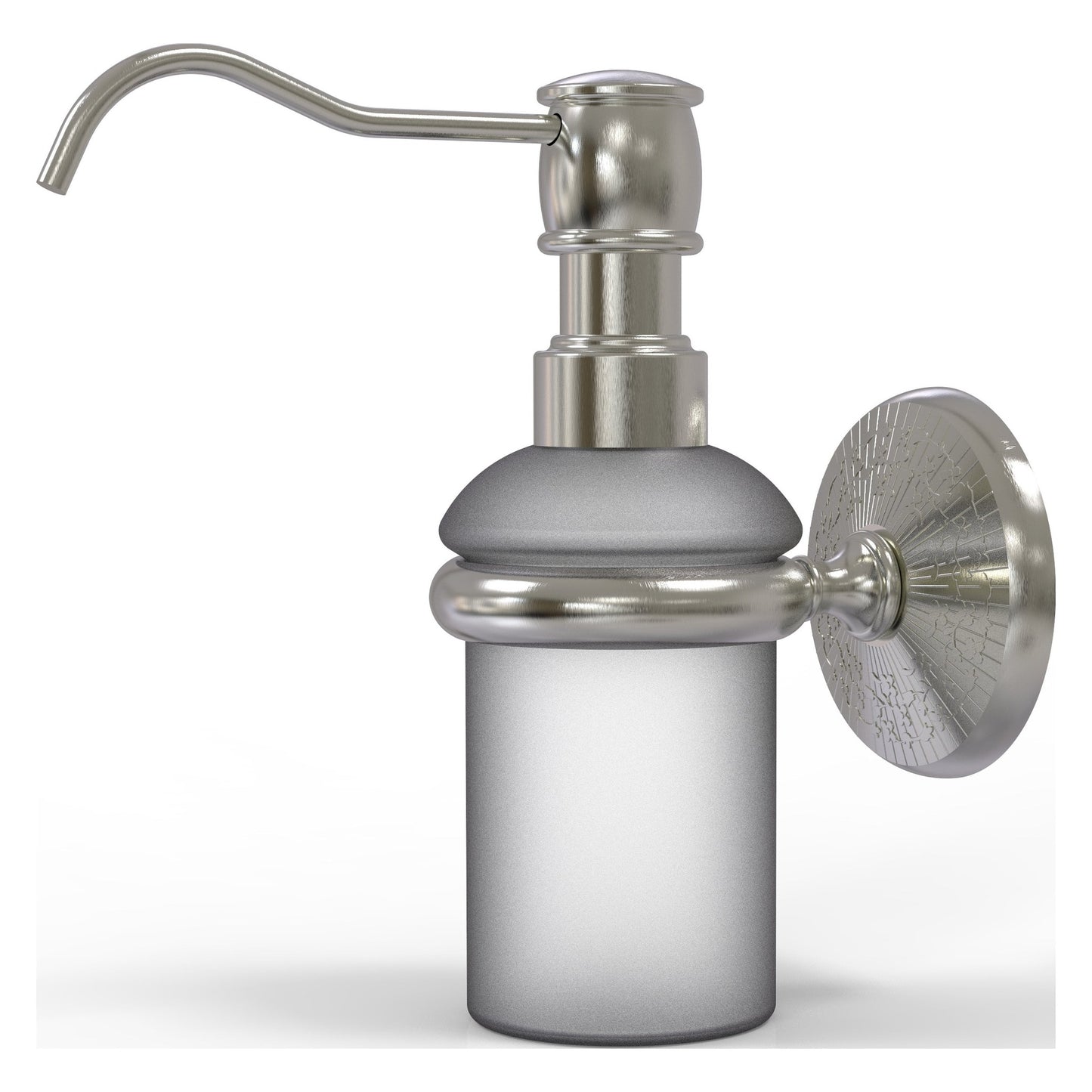Allied Brass Monte Carlo MC-60 3" x 3" Satin Nickel Solid Brass Wall-Mounted Soap Dispenser