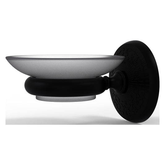 Allied Brass Monte Carlo MC-62 3" x 4.5" Matte Black Solid Brass Wall-Mounted Soap Dish