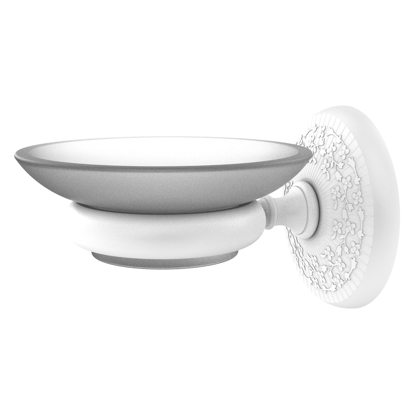 Allied Brass Monte Carlo MC-62 3" x 4.5" Matte White Solid Brass Wall-Mounted Soap Dish