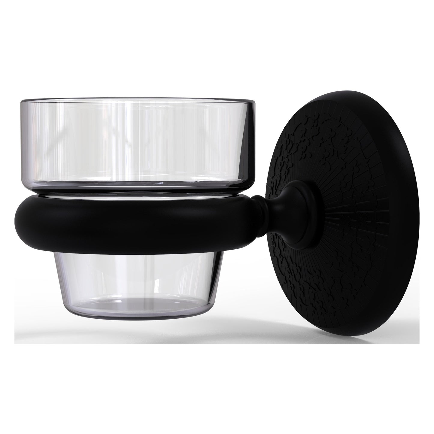 Allied Brass Monte Carlo MC-64 3.1" x 2.5" Matte Black Solid Brass Wall-Mounted Votive Candle Holder