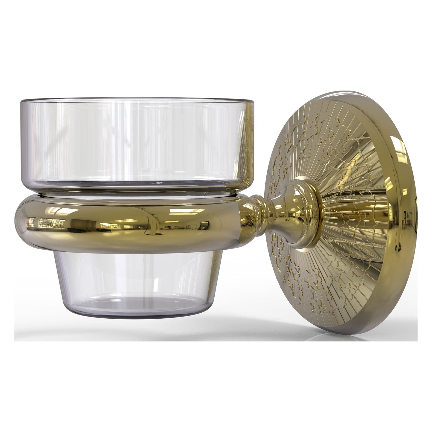Allied Brass Monte Carlo MC-64 3.1" x 2.5" Unlacquered Brass Solid Brass Wall-Mounted Votive Candle Holder