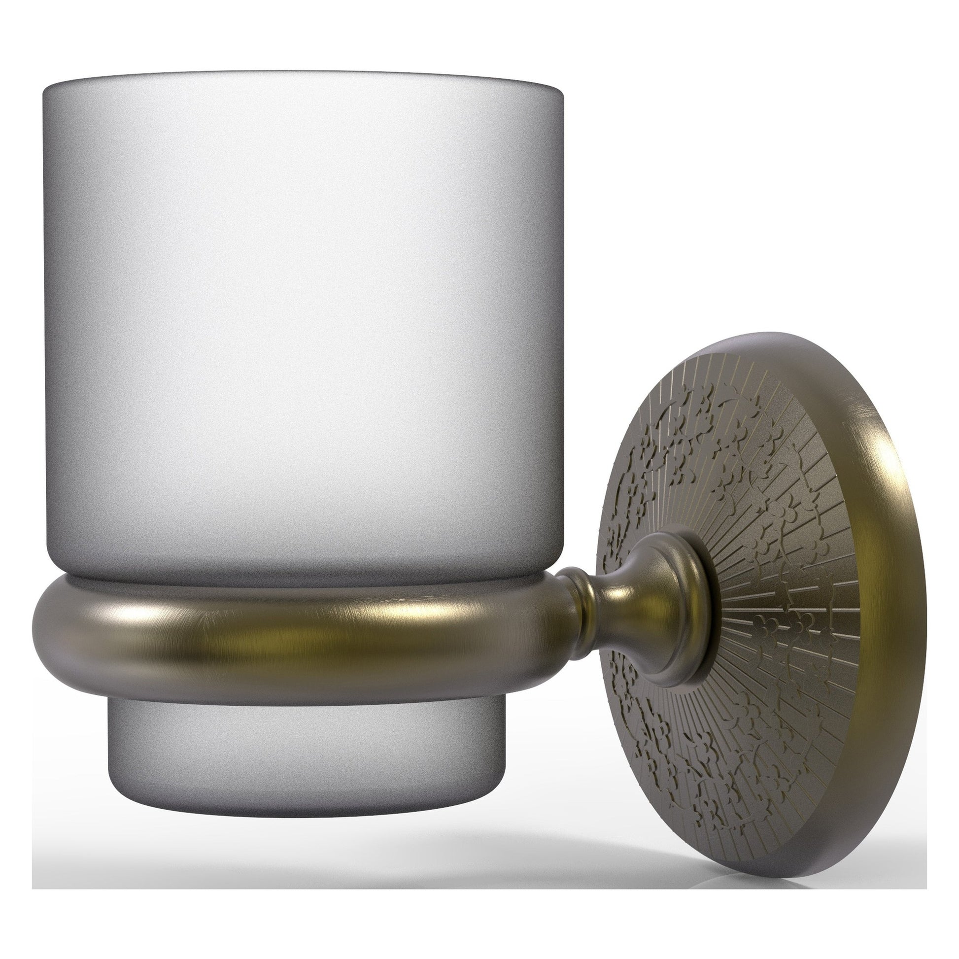 Allied Brass Monte Carlo MC-66 3.1" x 2.5" Antique Brass Solid Brass Wall-Mounted Tumbler Holder