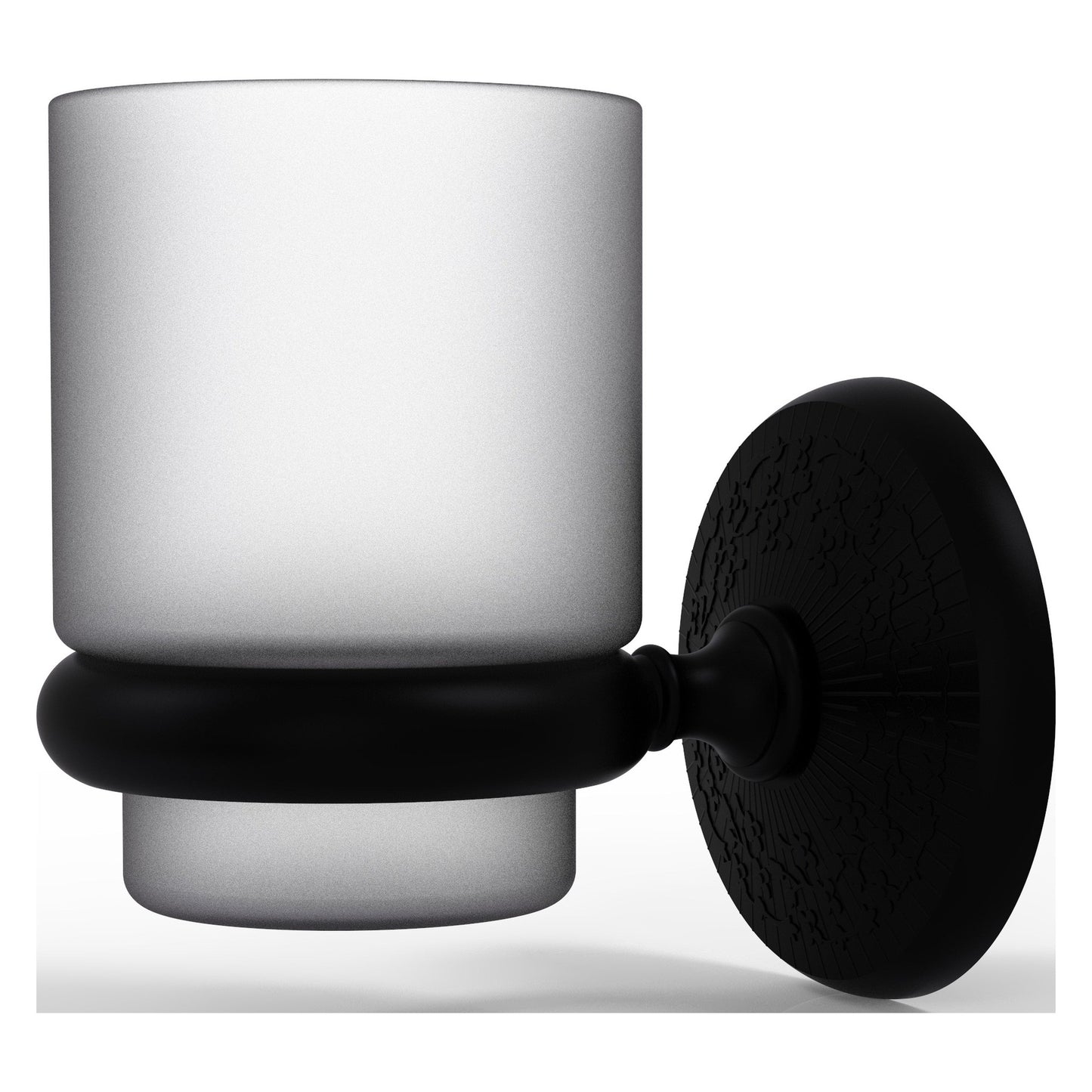 Allied Brass Monte Carlo MC-66 3.1" x 2.5" Matte Black Solid Brass Wall-Mounted Tumbler Holder