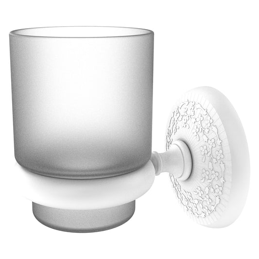 Allied Brass Monte Carlo MC-66 3.1" x 2.5" Matte White Solid Brass Wall-Mounted Tumbler Holder