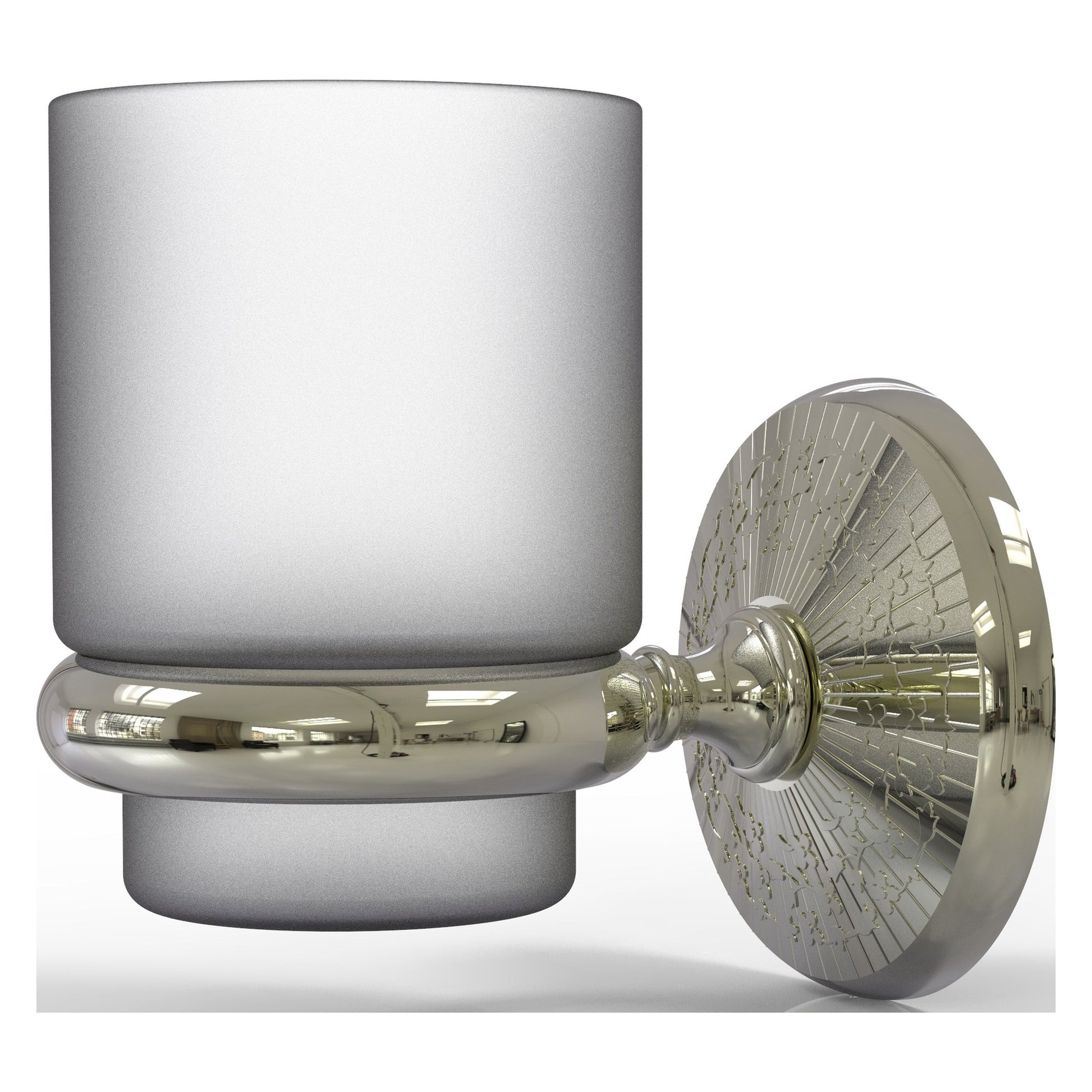 Allied Brass Monte Carlo MC-66 3.1" x 2.5" Polished Nickel Solid Brass Wall-Mounted Tumbler Holder