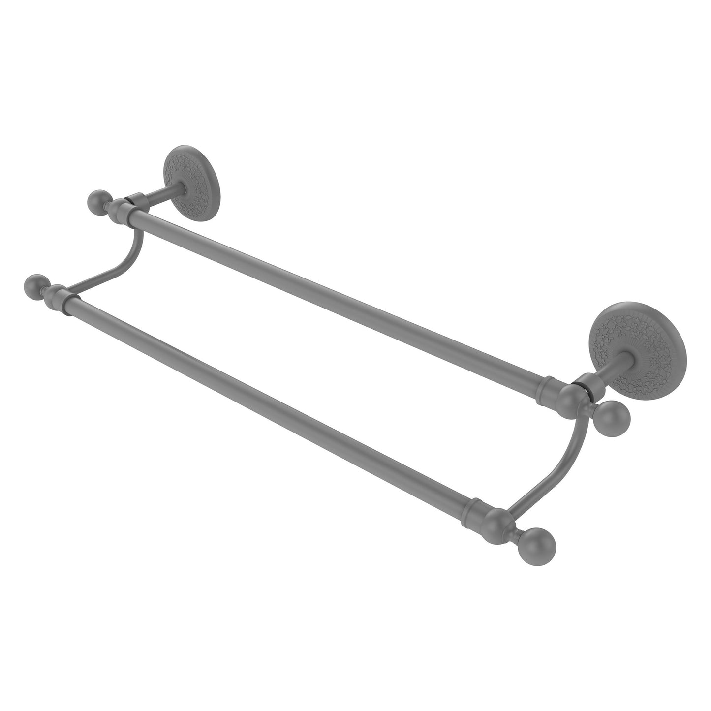 Allied Brass Monte Carlo MC-72/36 36" x 39" Matte Gray Solid Brass Double Towel Bar