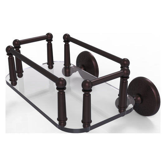 Allied Brass Monte Carlo MC-GT-5 10.25" x 8" Antique Bronze Solid Brass Wall-Mounted Glass Guest Towel Tray