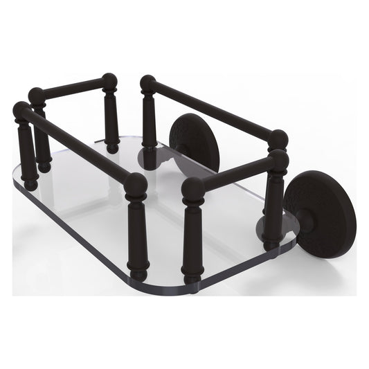 Allied Brass Monte Carlo MC-GT-5 10.25" x 8" Oil Rubbed Bronze Solid Brass Wall-Mounted Glass Guest Towel Tray