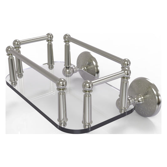 Allied Brass Monte Carlo MC-GT-5 10.25" x 8" Satin Nickel Solid Brass Wall-Mounted Glass Guest Towel Tray