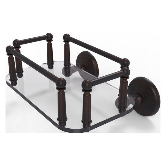 Allied Brass Monte Carlo MC-GT-5 10.25" x 8" Venetian Bronze Solid Brass Wall-Mounted Glass Guest Towel Tray