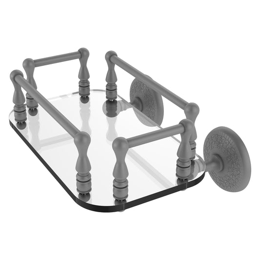 Allied Brass Monte Carlo MC-GT-6 10.25" x 8" Matte Gray Solid Brass Wall-Mounted Glass Guest Towel Tray