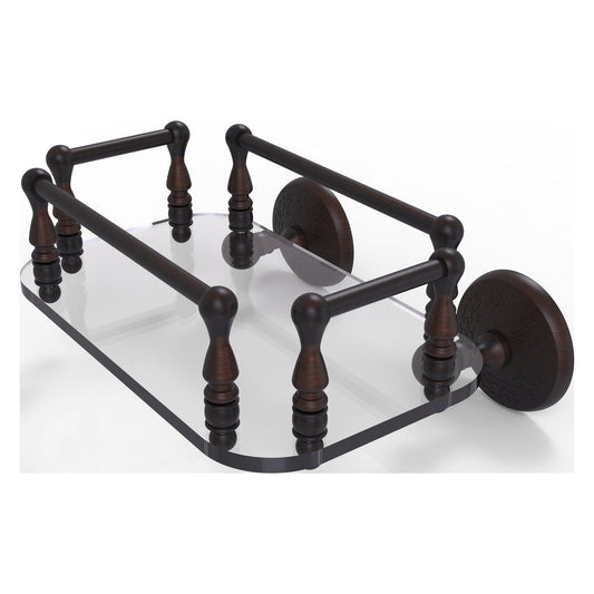 Allied Brass Monte Carlo MC-GT-6 10.25" x 8" Venetian Bronze Solid Brass Wall-Mounted Glass Guest Towel Tray