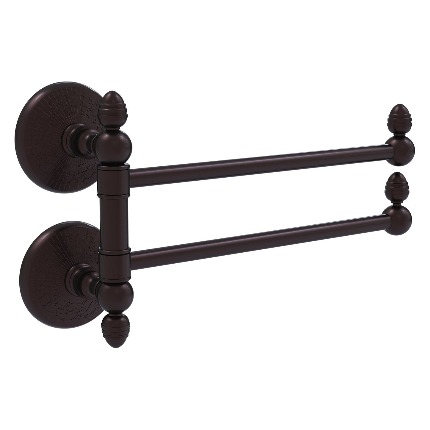 Allied Brass Monte Carlo MC-GTB-2 12.5" x 7" Antique Bronze Solid Brass 2-Swing Arm Towel Rail