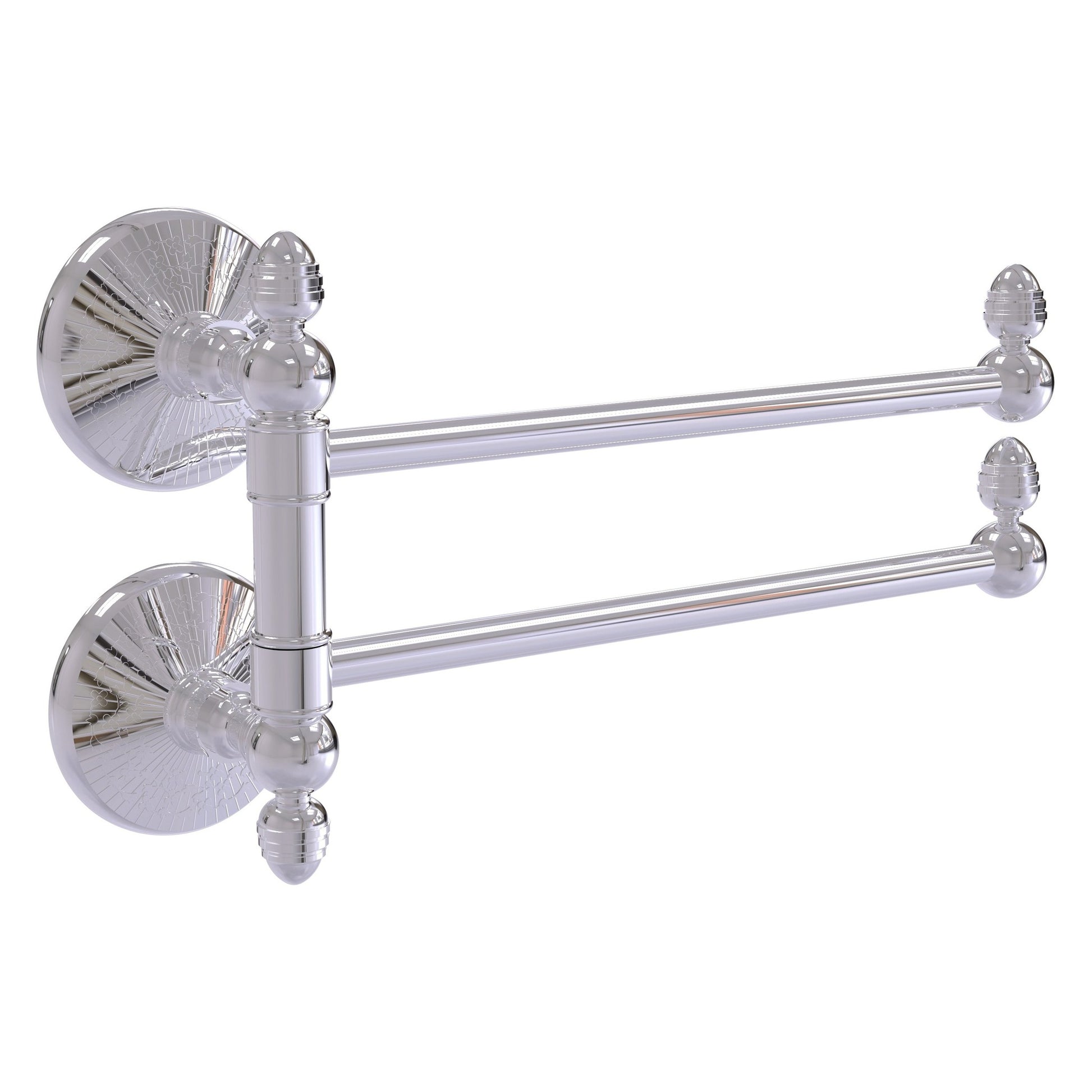 Allied Brass Monte Carlo MC-GTB-2 12.5" x 7" Polished Chrome Solid Brass 2-Swing Arm Towel Rail