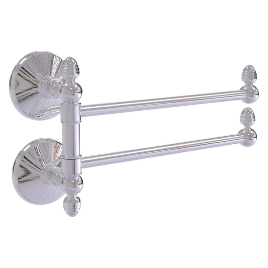 Allied Brass Monte Carlo MC-GTB-2 12.5" x 7" Polished Chrome Solid Brass 2-Swing Arm Towel Rail