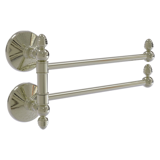 Allied Brass Monte Carlo MC-GTB-2 12.5" x 7" Polished Nickel Solid Brass 2-Swing Arm Towel Rail