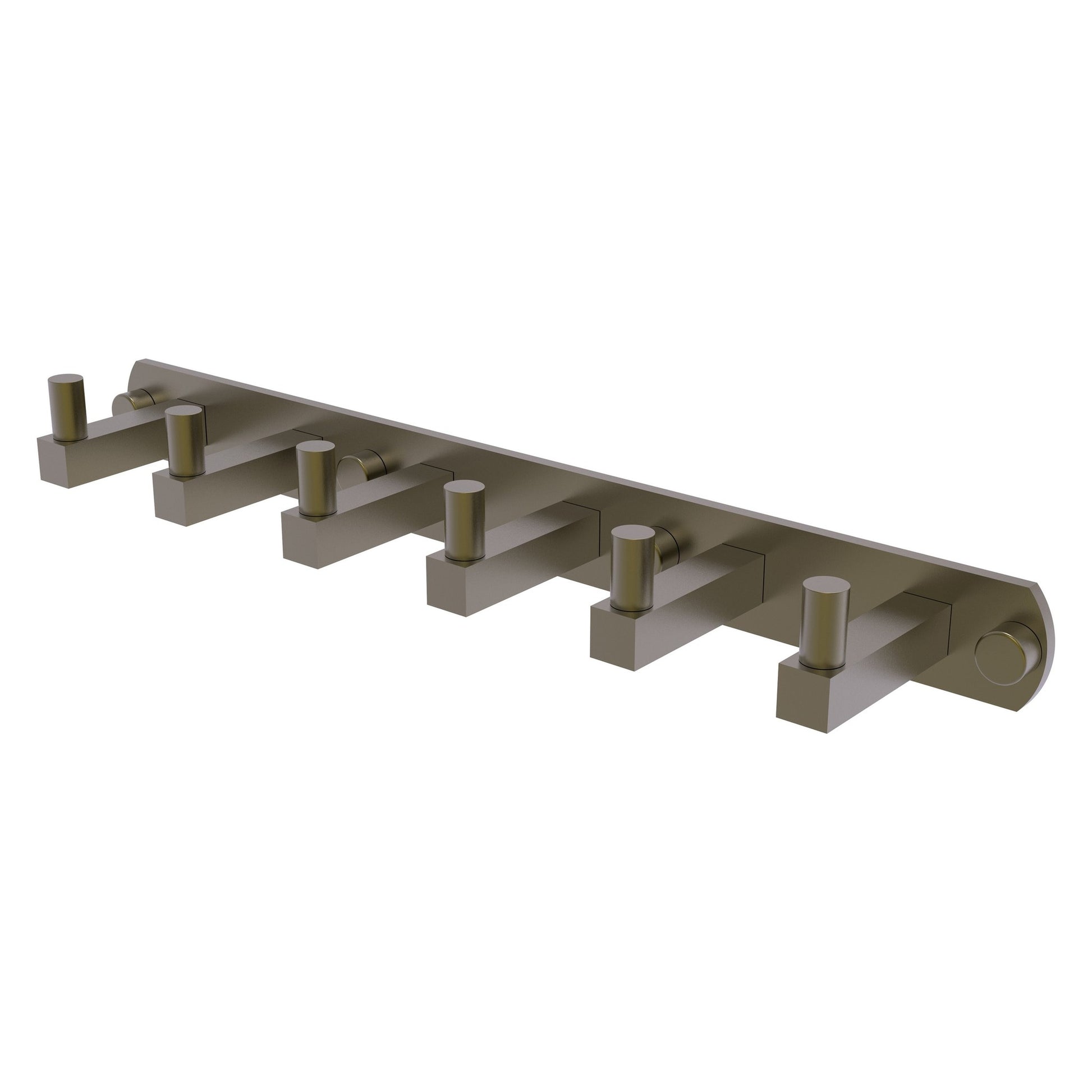 Allied Brass Montero 15.5" x 2.8" Antique Brass Solid Brass 6-Position Tie and Belt Rack