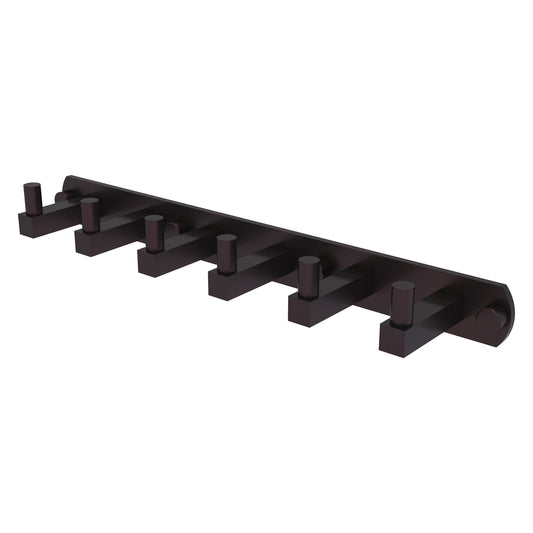 Allied Brass Montero 15.5" x 2.8" Antique Bronze Solid Brass 6-Position Tie and Belt Rack