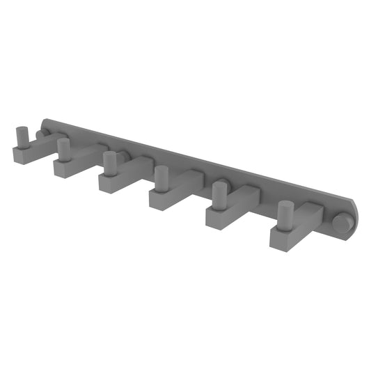 Allied Brass Montero 15.5" x 2.8" Matte Gray Solid Brass 6-Position Tie and Belt Rack