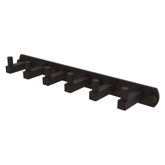 Allied Brass Montero 15.5" x 2.8" Oil Rubbed Bronze Solid Brass 6-Position Tie and Belt Rack
