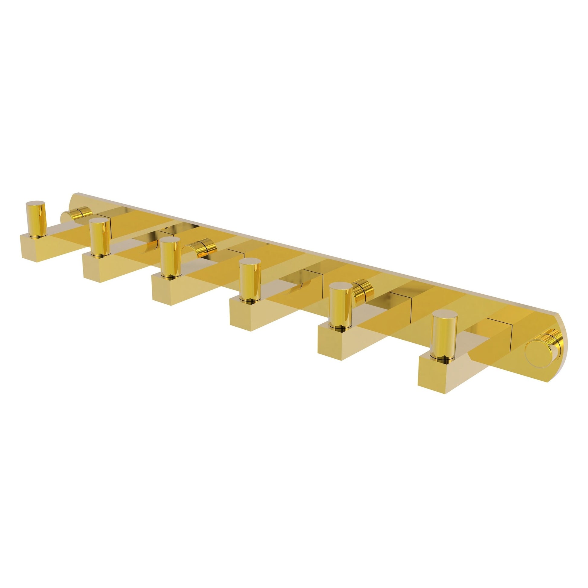 Allied Brass Montero 15.5" x 2.8" Polished Brass Solid Brass 6-Position Tie and Belt Rack
